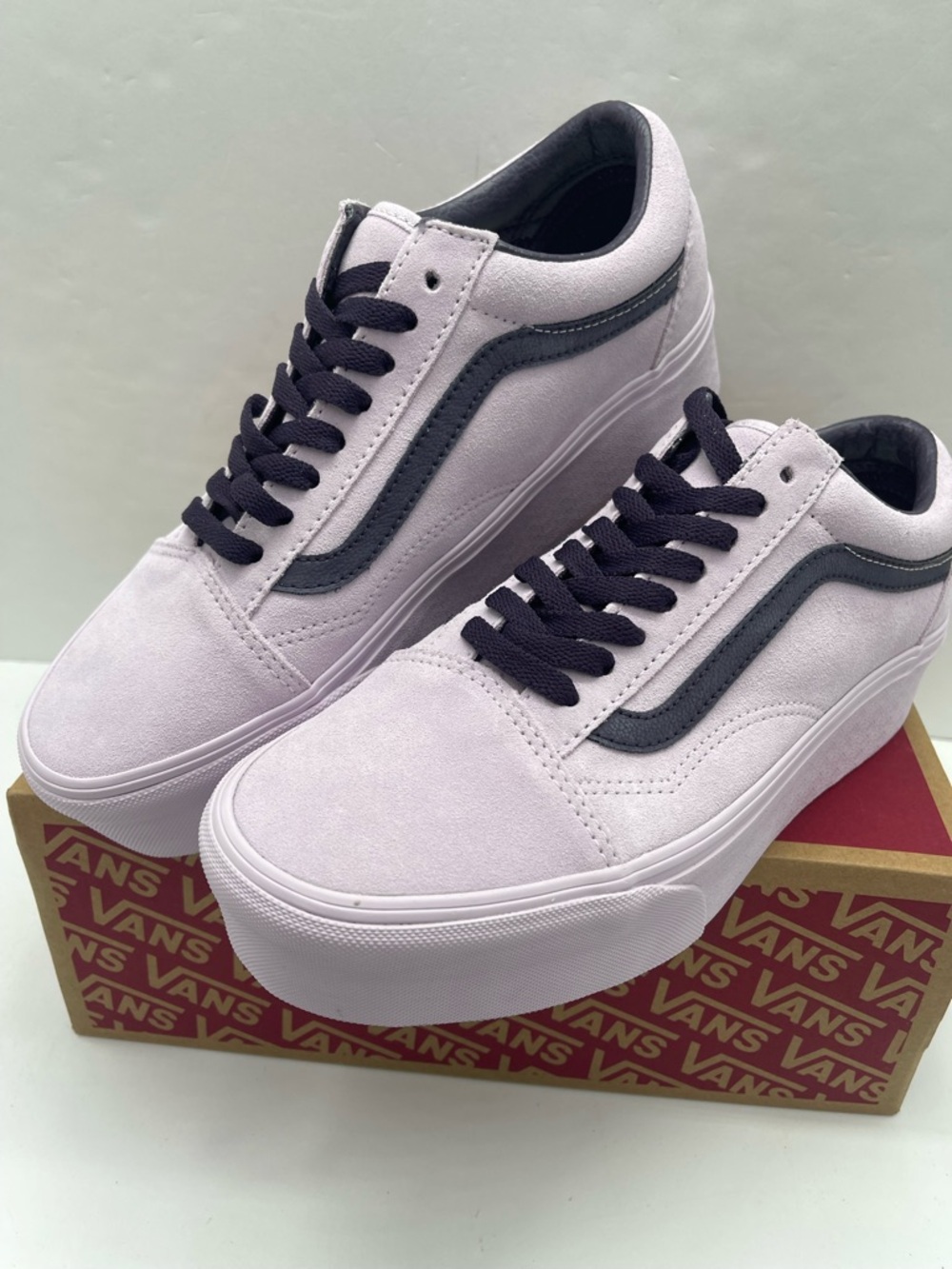 Vans Old Skool Stackform Platform Suede Lavender Sneakers VN0009PZLAE NIB - Picture 4 of 16